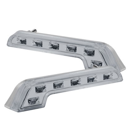 Spyder Universal Chrome Housing White LED Daytime Running Lights - Click Image to Close